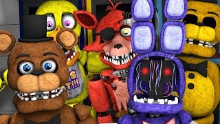 Withered Animatronics Reaction to FNAF World Teaser Trailer | FNAF SFM