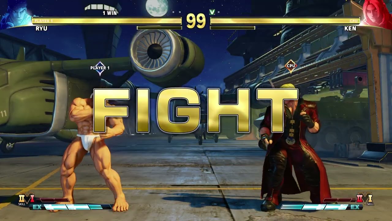 Street Fighter V: Champion Edition - Ryu (Jin Saotome) vs. Ken (Dante) (Cheat Code Enabled)