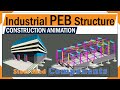 What is peb building  peb structure construction procedure  3d peb construction animation