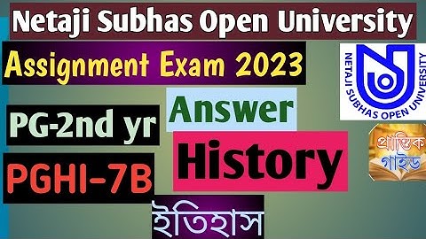 NSOU PG History 7b Assignment Answer 2023/pg/2nd yr/vii-b/nsou/history/assignment/special paper/2023