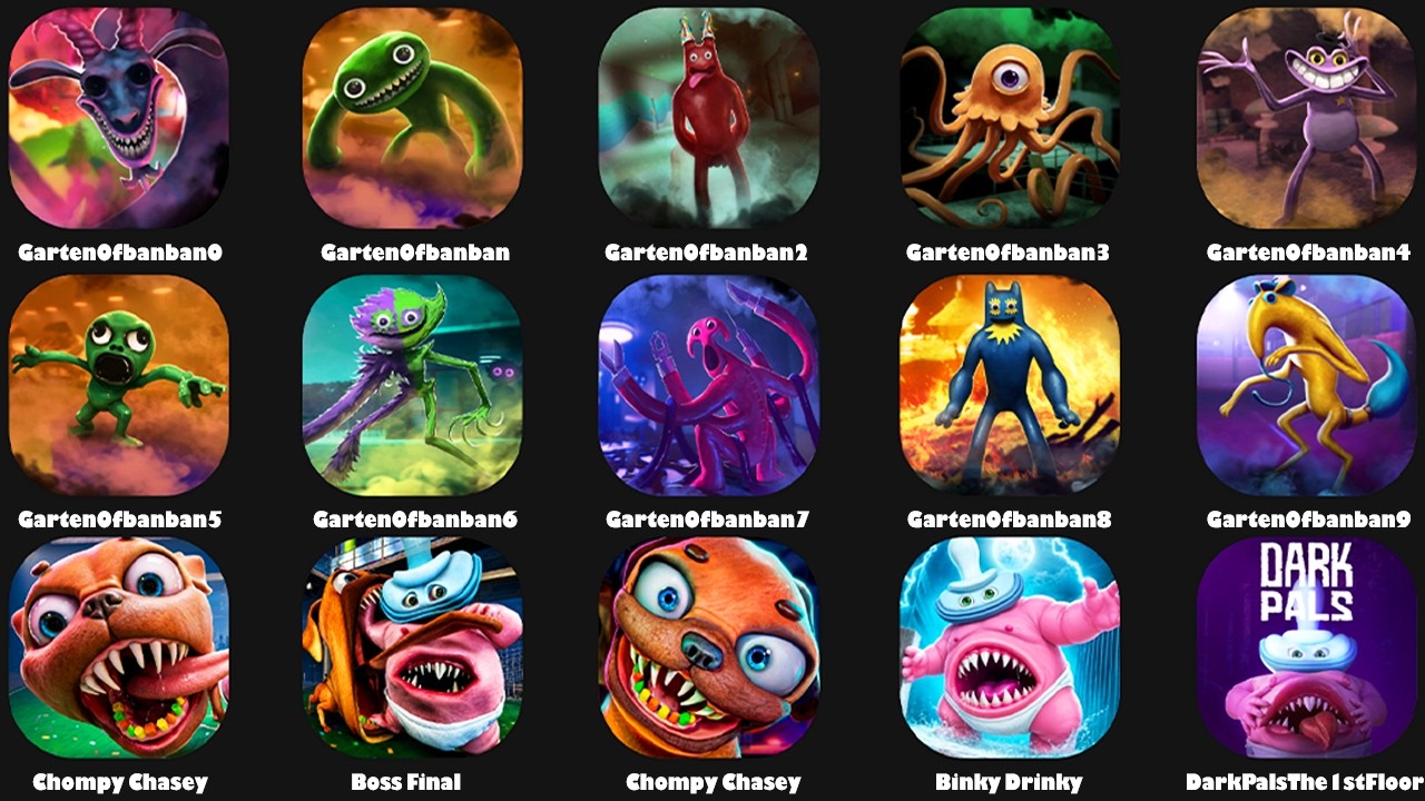 Garten of Banban 0-1-2-3-4-5-6-7-8-9 Vs Dark Pals The 1st Floor