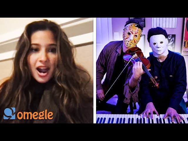 Halloween Duo SURPRISES Omegle With Song Requests class=