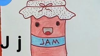 #shorts رسم مربي من حرف J ،تعليم الاطفال الحروف ،How to draw Jam from litter J