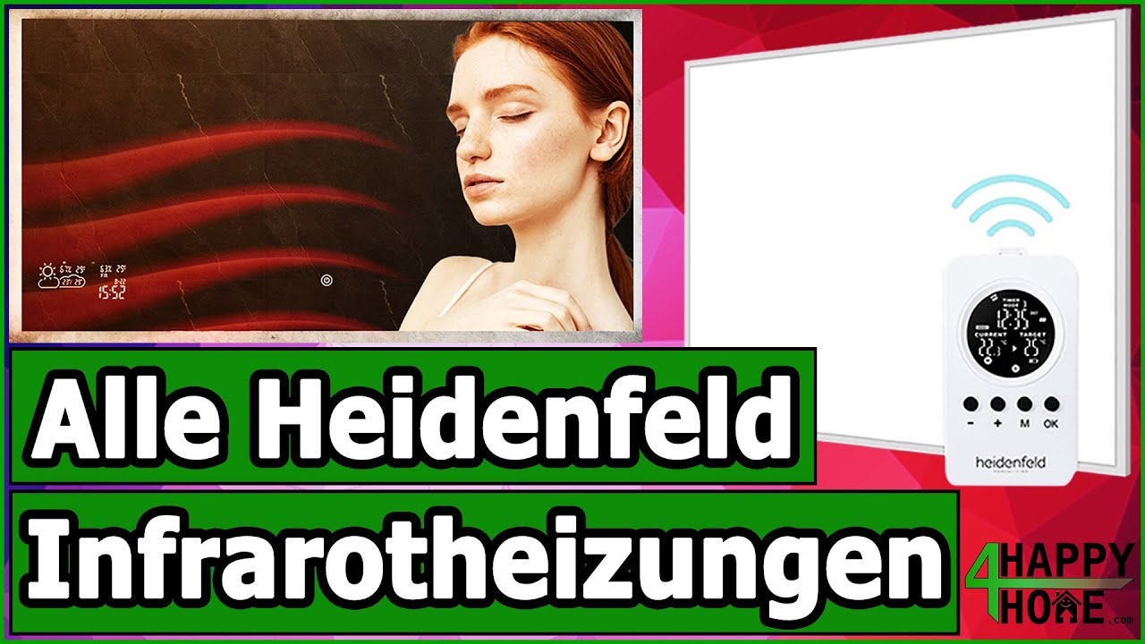 Heidenfeld Infrarotheizungen - Alle 11 Modelle im Vergleich [inkl. Vergleichstabellen]
