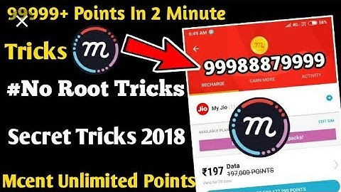 Mcent Browser Unlimited 99999+ Add Points Tricks 2018 || Mcent Secret Hack Tricks 2018 Paytm Cash
