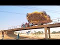 Alghazi tractor power stunts  mf 385 tractor live fails  sugarcane trolley vs higher voltage