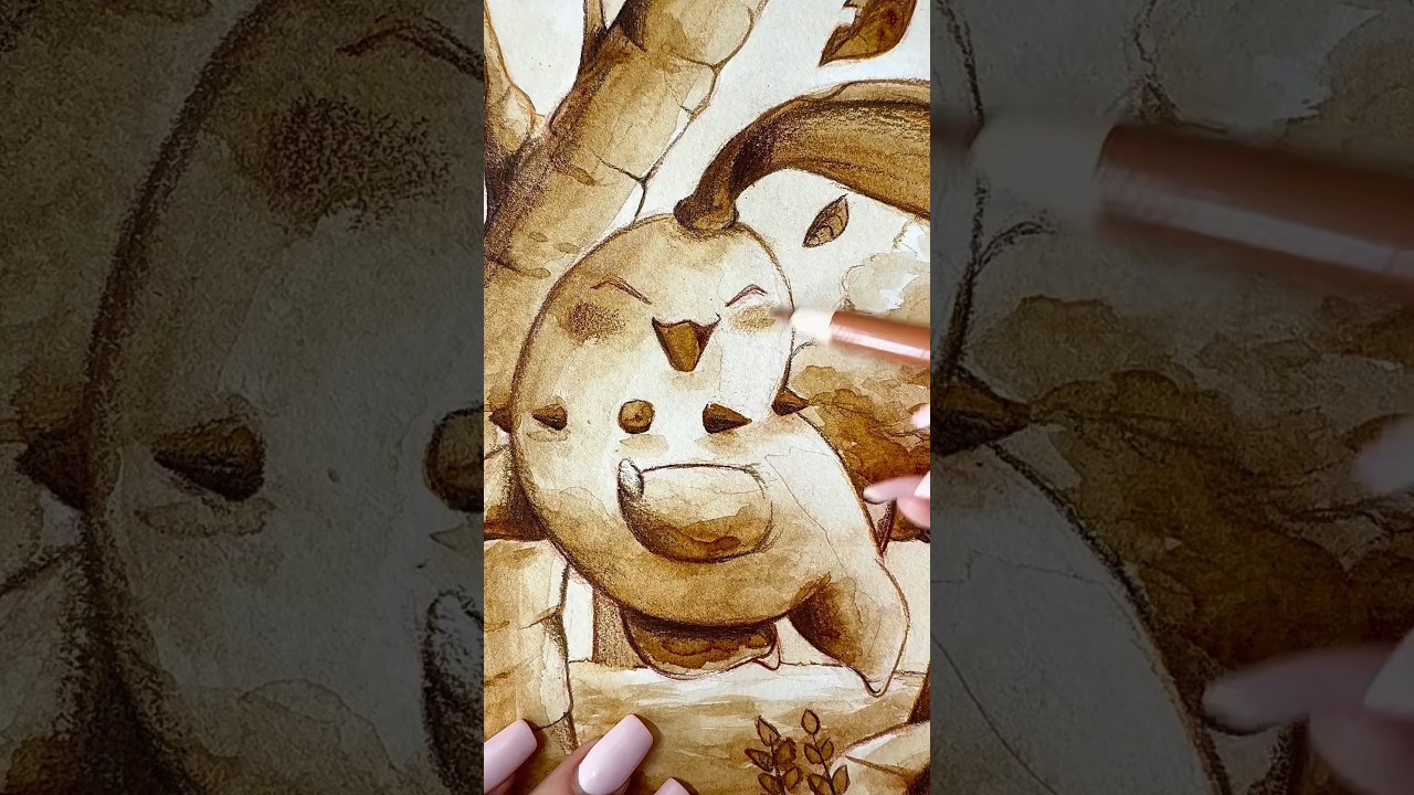 PINTANDO un 🔥POKÉMON🔥🍃 con CAFÉ 😱🤯☕️ 