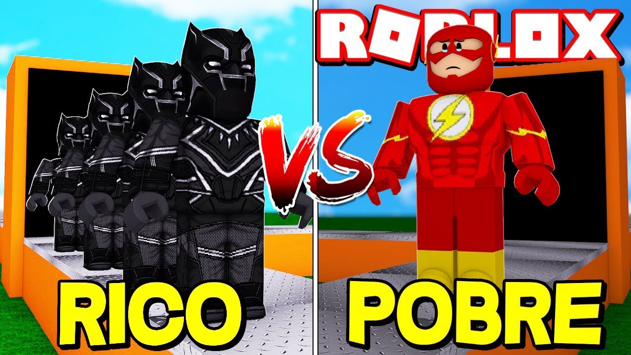Rico Vs Pobre Fabrica Do Flash Vs Pantera Negra Dos Vingadores - roblox homem aranha vs hulk roblox super hero tycoon vloggest