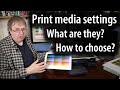 What are media settings, how do they differ from paper profiles and how do you choose which to use