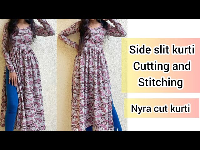 Side cut kurti design easy cutting/stylish front side kurti design cutting/by  naaz - YouTube