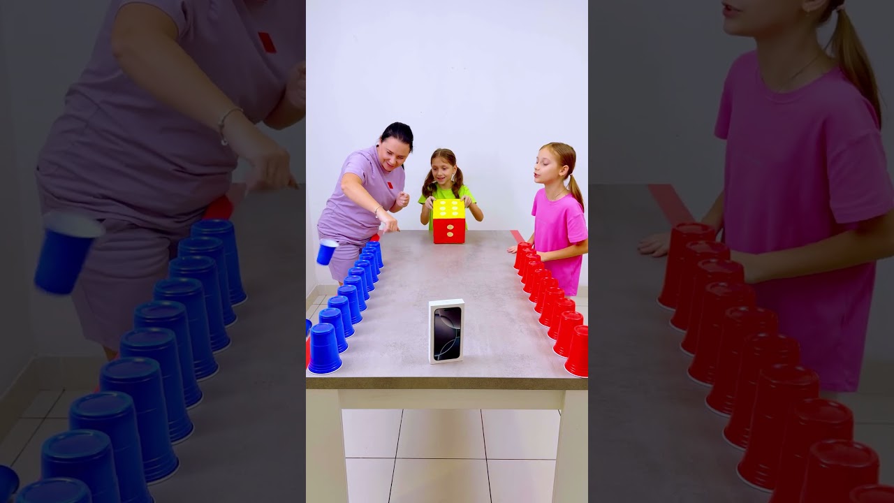 Dice color cups Challenge who wins #shorts Eva Alisa Family Shorts
