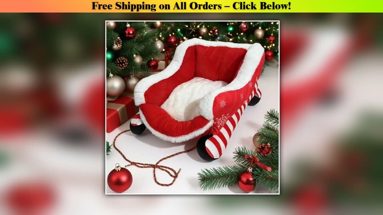 Small Dog Home Bed Convertible Sofa Houses Winter Puppy Accessories Christmas Dogs Accessoires