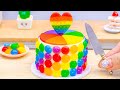 Miniature Rainbow Jelly Cake Decorating 🌈 1000  Miniature Rainbow Chocolate Cake By Baking Yummy