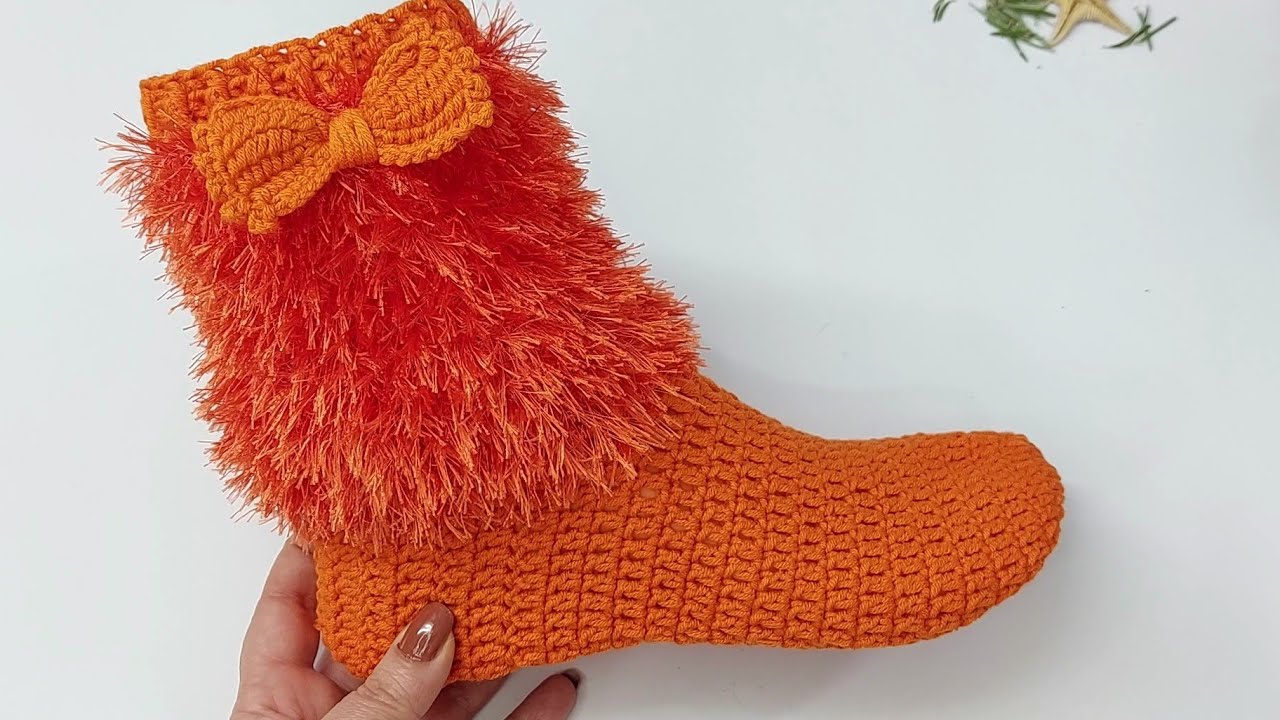 işte bu modele Bayılacaksınız 🌺 sakallı iple tığ işi bot patik, örgü çorap yapımı / örgü modelleri