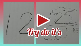 Drawing The Bird Only With The Number 12