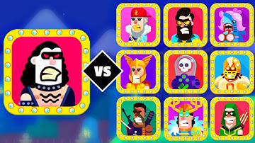 Bowmasters Corey Thunderstring VS All PREMIUM Characters