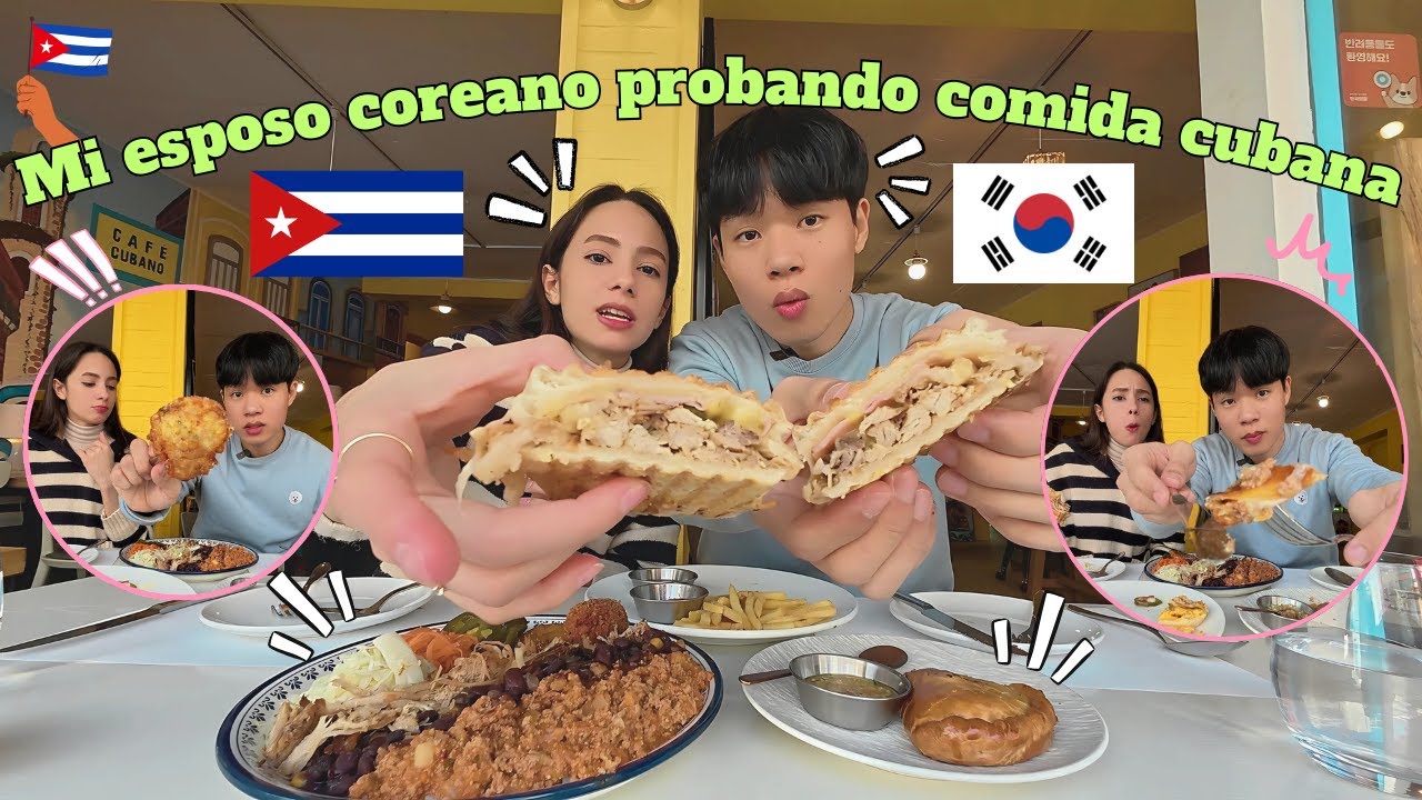 Mi esposo coreano probó comida cubana por primera vez 🇨🇺 ¿Qué tal su reacción?