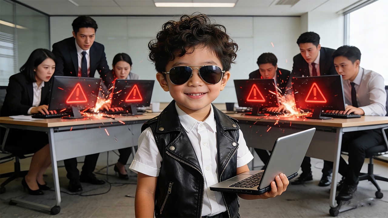 天才萌寶回國的第一件事，就是黑掉渣爹的公司，讓他損失幾個億！總裁大佬欲哭無淚跪求放過，腹黑小寶躺在會議桌上：誰讓你拋棄我和媽咪！#短劇 #短劇推薦 #短劇全集 #drama 梧桐短剧