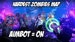USING AIMBOT ON THE HARDEST COD ZOMBIES MAP!!?