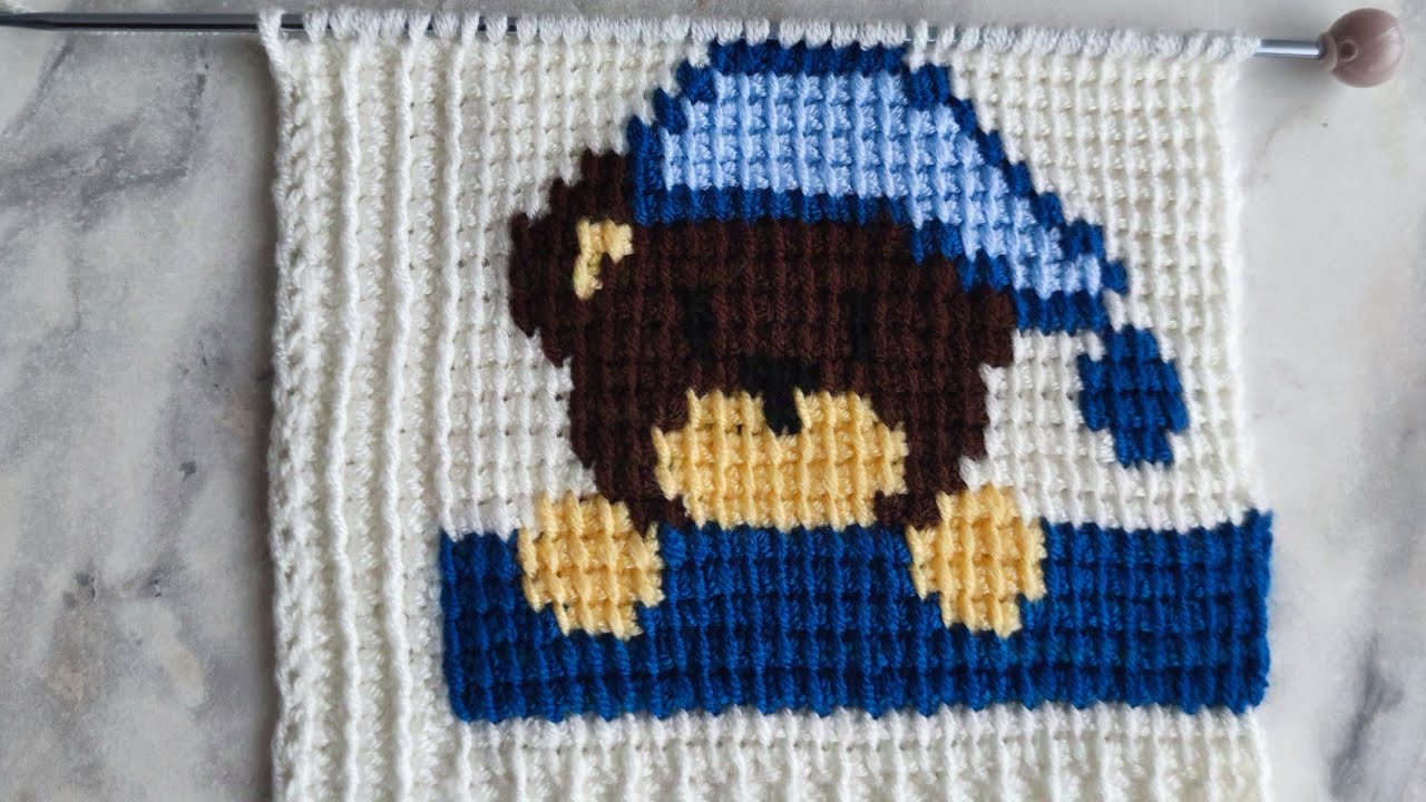 1.BÖLÜM TUNUS İŞİ AYICIKLI YELEK yapımı -TUNUS İŞİ BİR YAŞ İÇİN YELEK YAPILIŞI