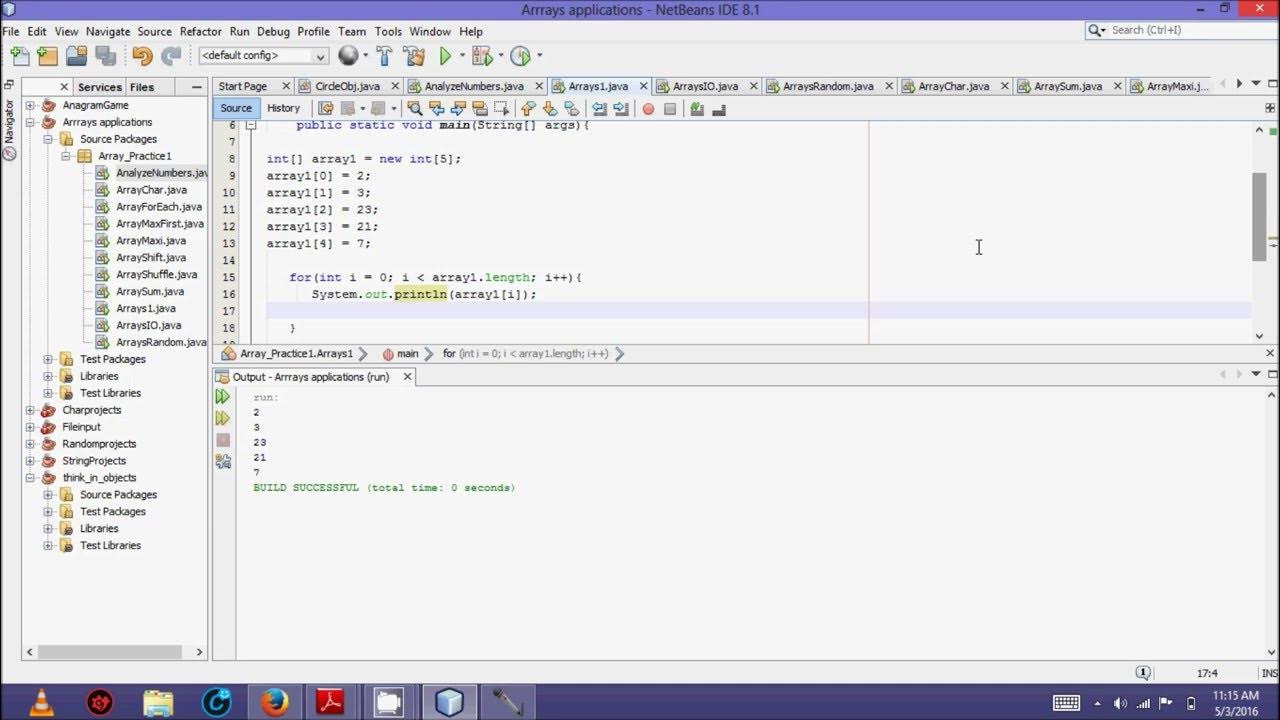 Java Arrays 2- printing all elements in an array Java. - YouTube