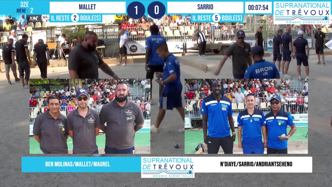 Miniature : Beau 32e MALLET vs SARRIO : Supranational à pétanque de Trévoux 2021