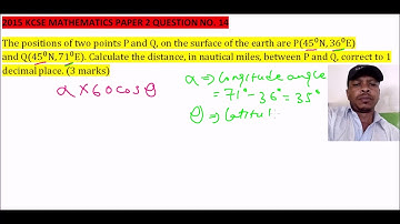 2015 KCSE MATHEMATICS PAPER2 QUESTION 14 ON  longitudes &latitudes