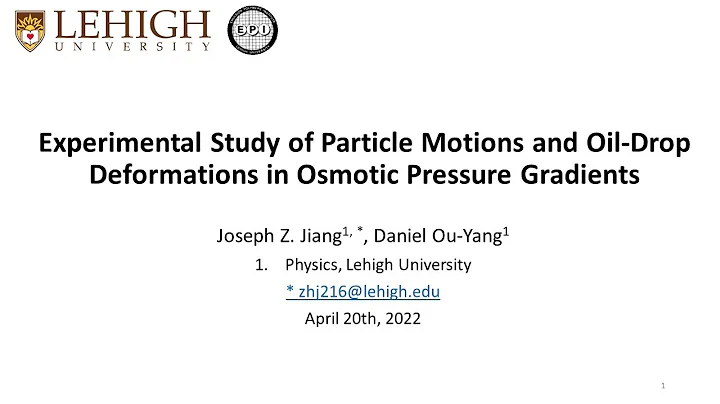 Joseph Jiang's PhD dissertation defense: Physics i...