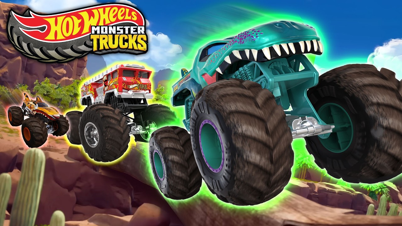 ΕΠΙΚΗ Πρόκληση Διαδρομής με Εμπόδια για τα Hot Wheels Monster Trucks!