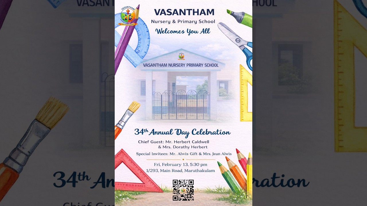 Vasantham School | Maruthakulam | 34th Annual Day | 2026 | Prize Distribution