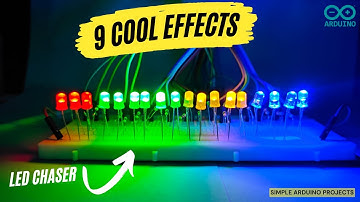 Arduino sequential LED project | led chaser circuit with 9 cool effects | simple Arduino project