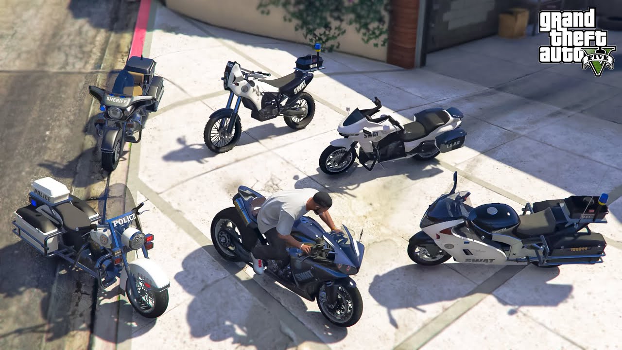 GTA 5 - Franklin Steal RARE SWAT Police Bikes in GTA V! | (GTA V Roleplay)