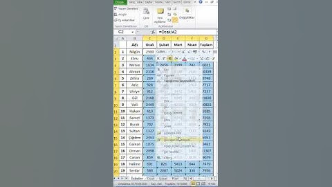 #Excel Formüllü Hücreleri Kilitlemek