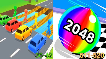 Shape-shifting VS Ball Run 2048 Android iOS Gameplay (Level 36-42)