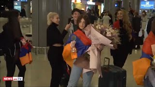 Ուղիղ. Երկրպագուները «Զվարթնոց» օդանավակայանում դիմավորում են «Մանկական Եվրատեսիլի» հաղթող Մալենային