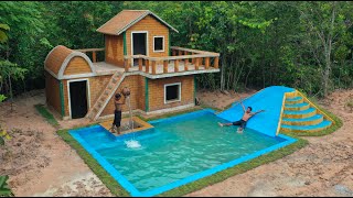 25Days Building Water Slide To Underground Swimming Pool For Underground House