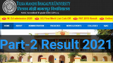 TMBU UG Part 2 Session 2018-21 Result 2021 Today News Latest update @KumarGroup