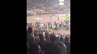 Ugly scene in Abuja as Nigeria fans chase Ghana players off the pitch