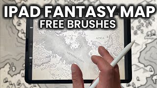 iPad Fantasy Map Tutorial - D&D Campaign Map Drawing in Procreate (Free Brushes)