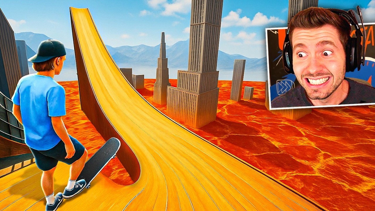 Skate. mas o CHÃO É LAVA (mega rampa gigante SKATE 4)