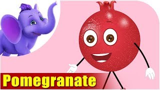 Pomegranate Fruit Rhyme for Children, Pomegranate Cartoon Fruits Song for Kids