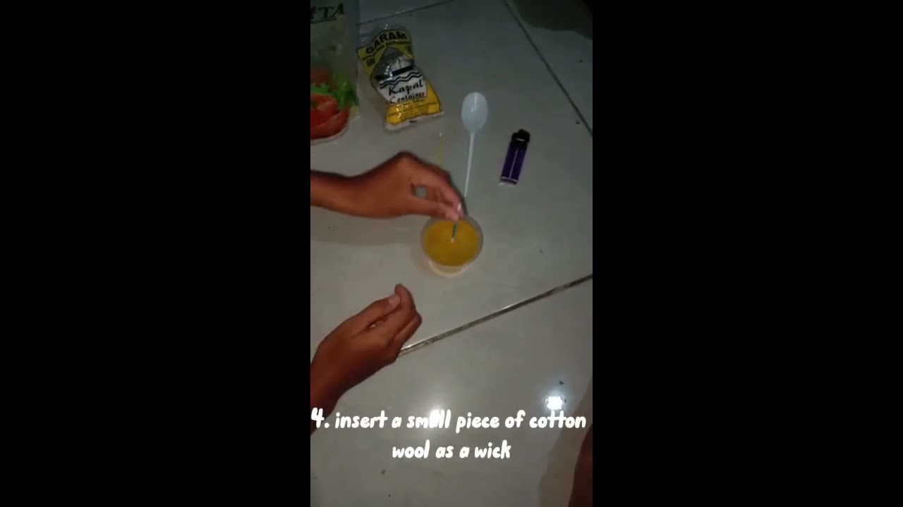 Text prosedur: emergency candles from cooking oil and salt class XIID