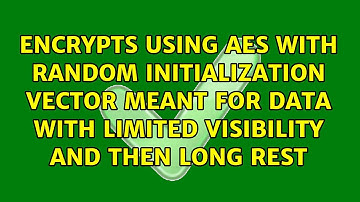 Encrypts using AES with random initialization vector meant for data with limited visibility and...