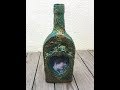Botella decorada mixed media vintage
