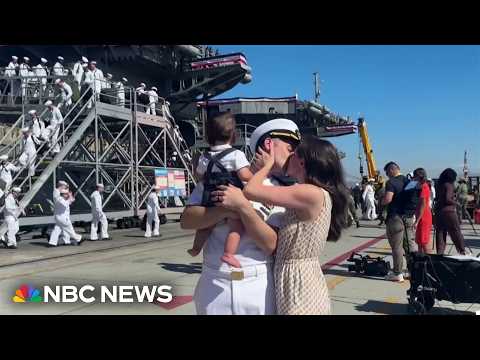 USS Abraham Lincoln sailors reunite with loved ones after nearly a year away