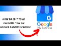 How to edit your google business profile