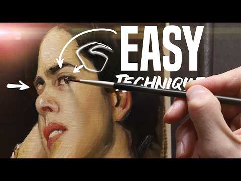 I Figured Out How To Easily Paint The Most Difficult Part Of The Portrait - The Eye !