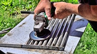 Making A Wood Burning BBQ Grill From Scrap Metal - Part 1 Been wanting to do this for a long time. The grill area is 19" x 13" and the tray is 4" deep. Mainly want to use wood as the fuel, but it