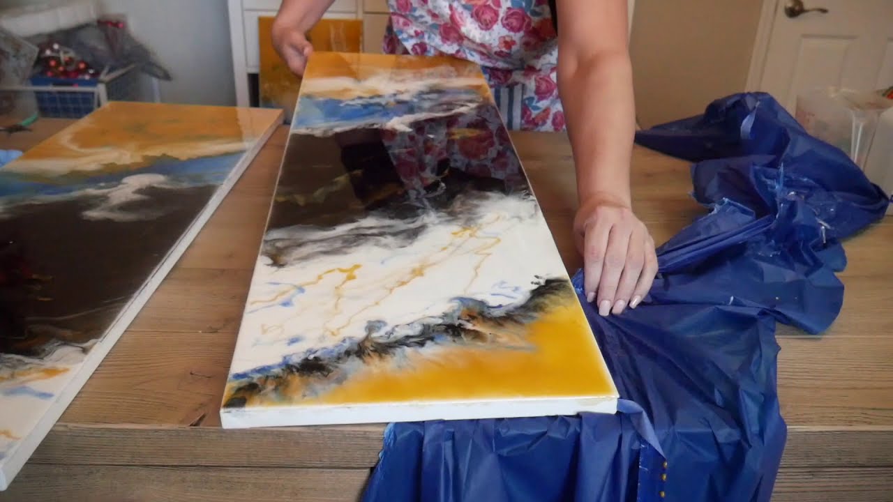 DIY | ARTE DE RESINA Y PINTURA ACRILICA SOBRE LIENZO