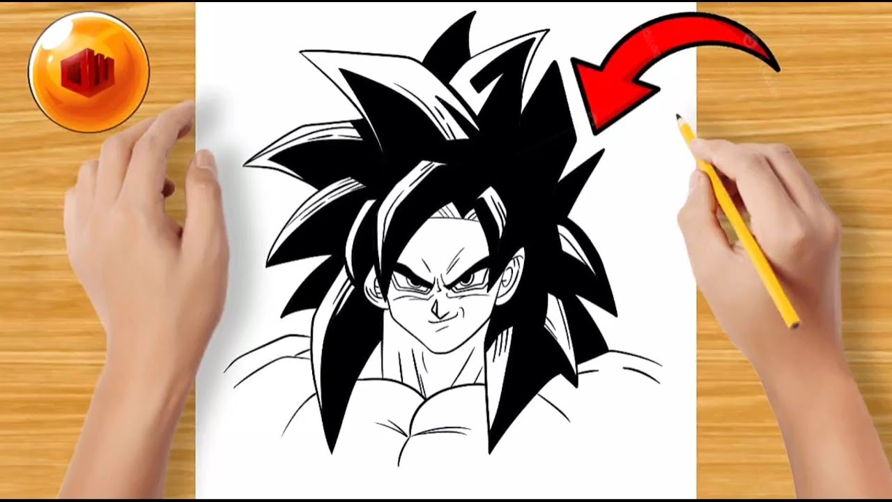 🔴 COMO DIBUJAR A GOKU SS4 🐉 DRAGON BALL Z MUY FACIL Y PASO A PASO ...